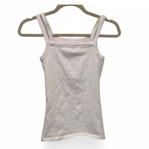 Zara White Layered Ribbed Tank Top Size Small